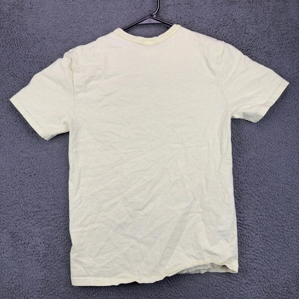 Champion Mens Small T-Shirt Pale Yellow Embroidered Mirror Logo GT19 Cotton‎ - Picture 7 of 8